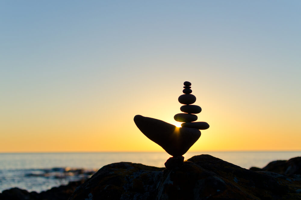 meditation zen rocks showing perfect balance and harmony