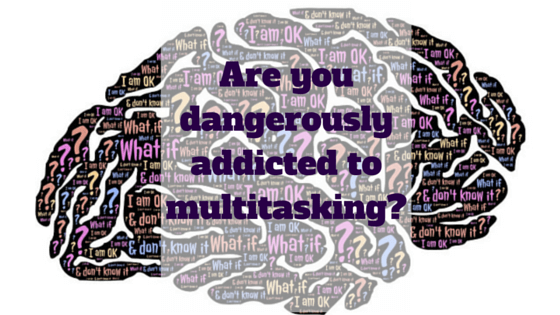 are you dangeriously addicted to multitasking? image of brain overload with too many questions and too much information
